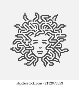 Medusa related vector symbol, icon