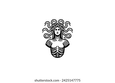 Medusa Serpent Hair Mythical Figure Logo