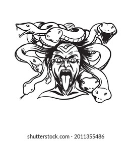 a medusa tattoo is a pattern of medusa head its can be use for tattoo