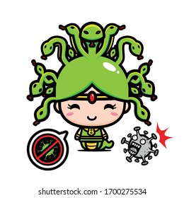 the medusa vector design turns viruses into stones