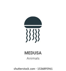 Medusa vector icon on white background. Flat vector medusa icon symbol sign from modern animals collection for mobile concept and web apps design.