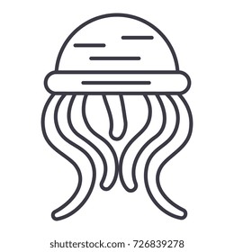 medusa vector line icon, sign, illustration on background, editable strokes