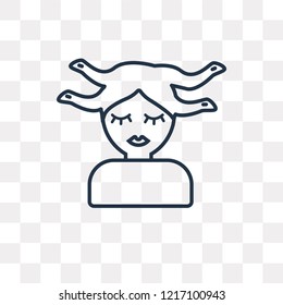 Medusa vector outline icon isolated on transparent background, high quality linear Medusa transparency concept can be used web and mobile