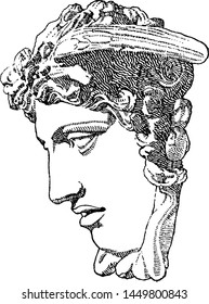 Medusa vintage engraved illustration drawing 