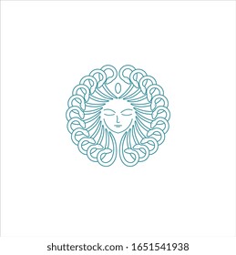 medussa hair vector logo for beauty care concept