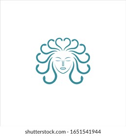 medussa hair vector logo for beauty care concept