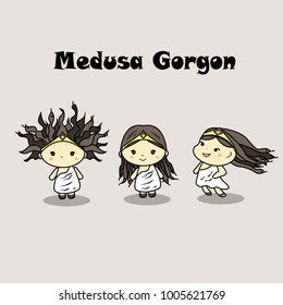 Meduza Gorgon Cute Chibi Illustration Bad Hair Day