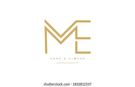 Meem M E Abstract Letters Logo Stock Vector (Royalty Free) 1832812537