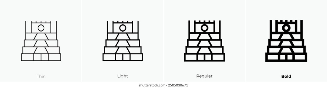 meenakshi icon. Thin, Light Regular And Bold style design isolated on white background