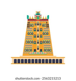 meenakshi temple monument isolated design