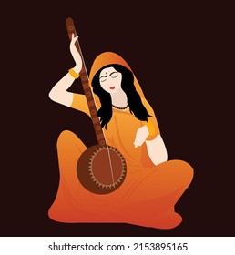 Meera Bai, Cantante Místico Hindú Hindú: Vector De Stock (libre De ...