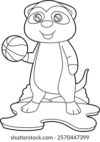 Meerkat Basketball player Basketball Animal Vector Graphic Art Illustration