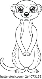 Meerkat cartoon coloring page featuring playful animal art great for classroom activities