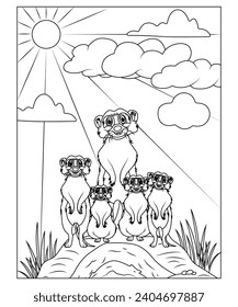 meerkat coloring page for kids