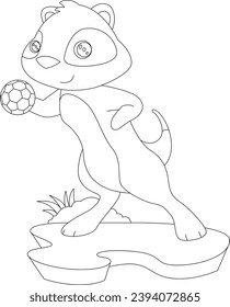 Meerkat Handball-Spieler Handball Sport Tier Vektorgrafik Illustration