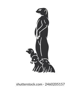 Meerkat Icon Silhouette Illustration. African Animals Vector Graphic Pictogram Symbol Clip Art. Doodle Sketch Black Sign.