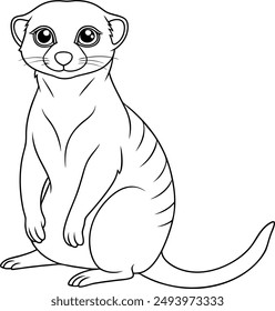 Meerkat line art vector file