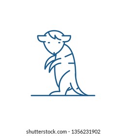 Meerkat line icon concept. Meerkat flat  vector symbol, sign, outline illustration.