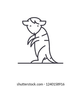 Meerkat line icon concept. Meerkat vector linear illustration, symbol, sign