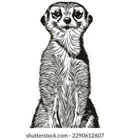 Meerkat logo  black   white illustration hand drawing Meerkats
