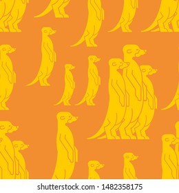 Meerkat pattern seamless. Small mongoose background. Baby cloth texture. vector ornament