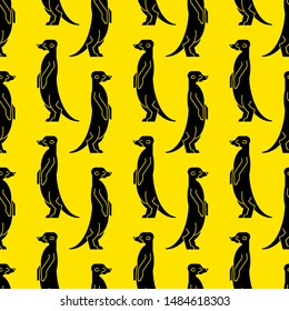 Meerkat pattern seamless. Small mongoose background. Baby cloth texture. vector ornament