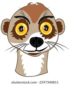Meerkat portrait on white background is insulated