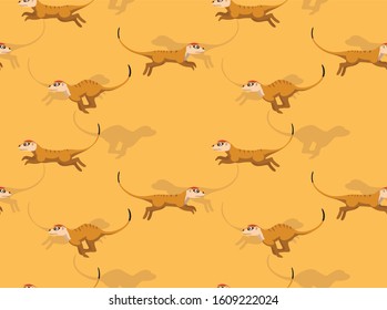 Meerkat Running Cartoon Vector Seamless Background Wallpaper-01