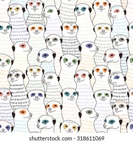 Meerkat seamless pattern