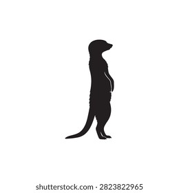 Meerkat silhouette vector flat illustration design.