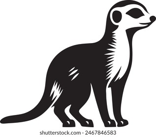 Meerkat silhouette vector illustration on white background.