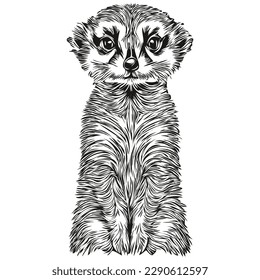 Meerkat sketch  hand drawing wildlife  vintage engraving style  vector illustration Meerkats
