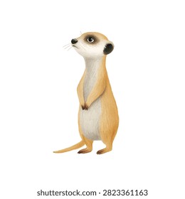 Meerkat standing upright on hind legs