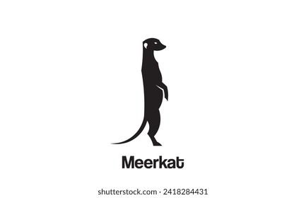 Meerkat vector illustration. Isolated white background. Meerkat icon side view profile.