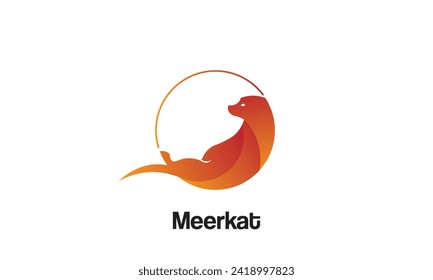 Meerkat vector illustration. Isolated white background. Meerkat icon side view profile.