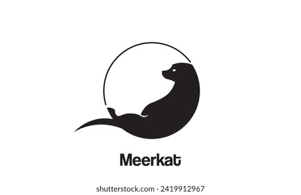 Meerkat vector illustration. Isolated white background. Meerkat icon side view profile.