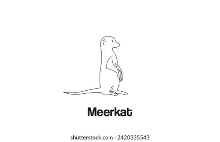 Meerkat vector illustration. Isolated white background. Meerkat icon side view profile.