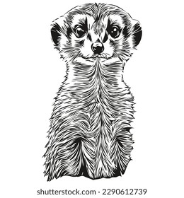 Meerkat vector illustration line art drawing black   white Meerkats
