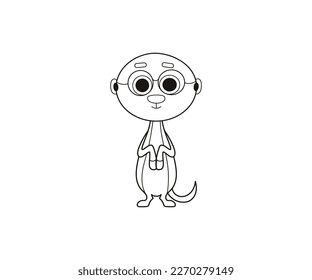 Meerkat vector isolated outline icon. Meerkat animal vector icon. Meerkat icon 