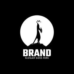 Meerkat vector logo design template