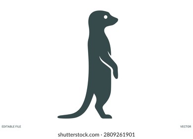 Meerkat wild animal icon vector illustration for nature safari zoo wildlife conservation design project