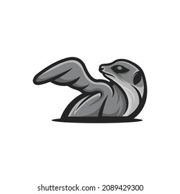 Diseño de vectores de mascota Wing en Meerkat