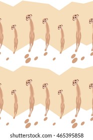 Meerkats seamless pattern vector.