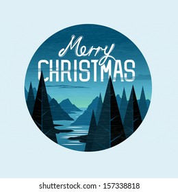Meery Christmas Vintage Illustration.