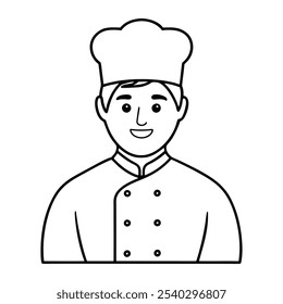 "Meet the Charming Chef: a cheerful, approachable chef with a big smile, rosy cheeks, and a crisp white hat. Perfect for logos, menus, or branding with a dash of culinary charm!"