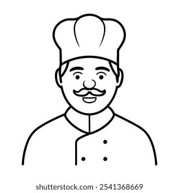 "Meet the Charming Chef: a cheerful, approachable chef with a big smile, rosy cheeks, and a crisp white hat. Perfect for logos, menus, or branding with a dash of culinary charm!"