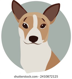 Meet the cutest four-legged model you've ever seen! This brown and white dog knows how to work the camera while showcasing the beauty of a vibrant blue circle. 