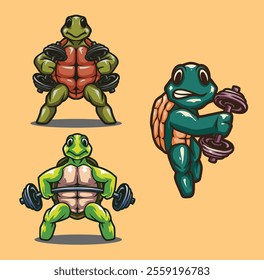 Meet the energetic turtle mascot crushing CrossFit workouts! This fun illustration captures the spirit of fitness and determination, perfect for gym enthusiasts and teams!