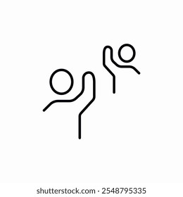 meet friend waving icon sign vector