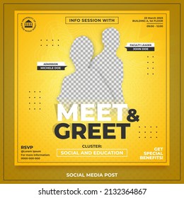 Meet And Greet, Education Social Media Banner Template